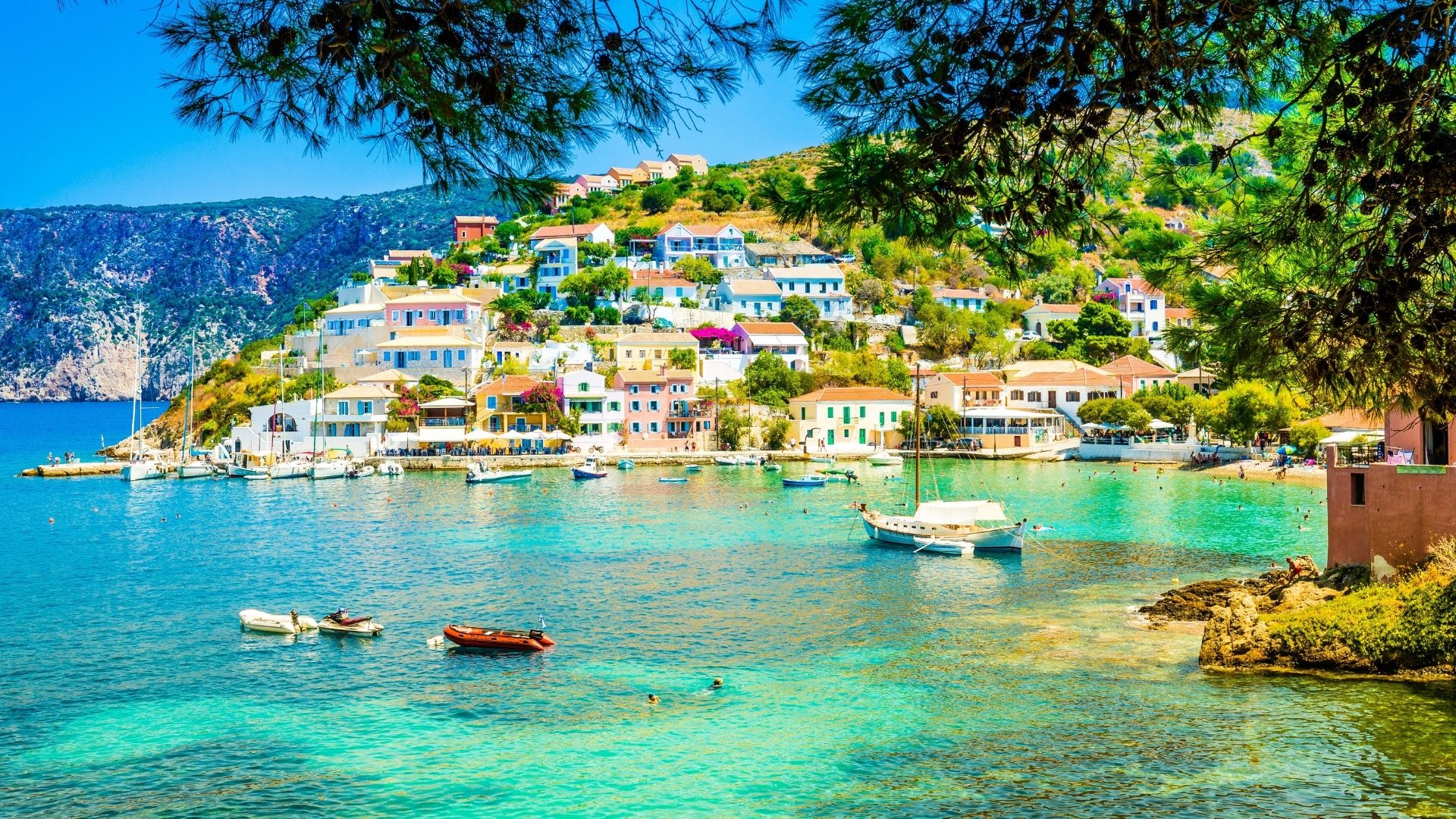 Beautiful Village Assos In Kefalonia Greek Island