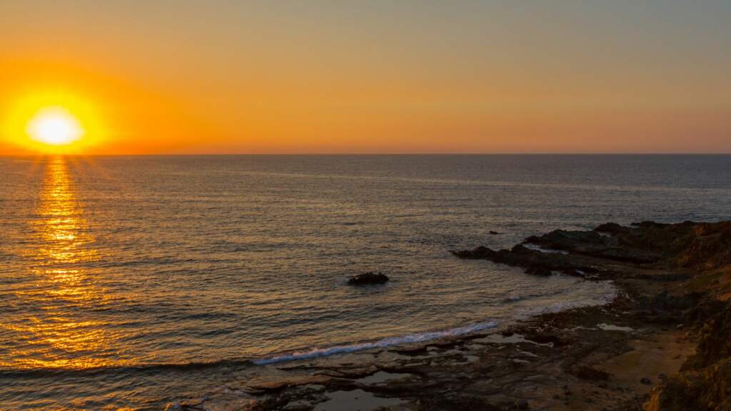 Pomos Beach at sunset